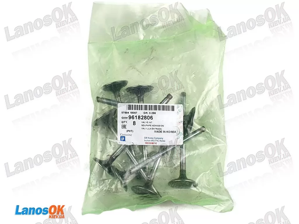 Клапан впускний Ланос Нексія Нубіра Такума 1.6 GM 96182806