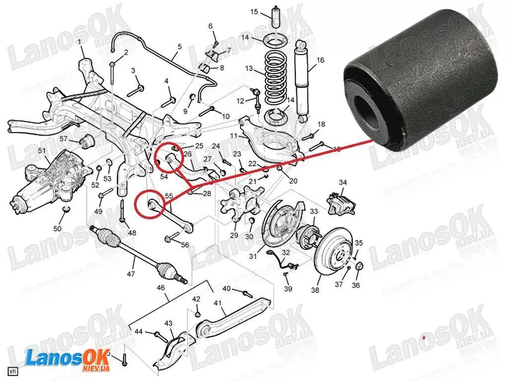 Сайлентблок верхнього важеля задньої підвіски Каптіва Q-FIX Q005-0748