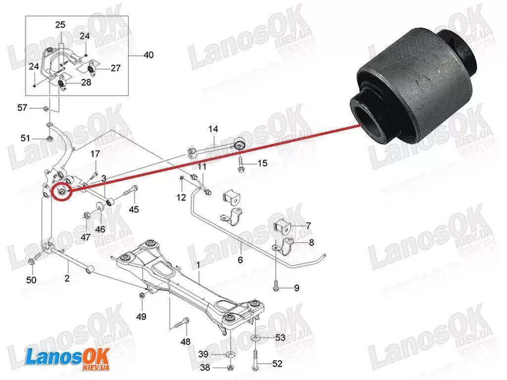 Сайлентблок заднего кулака (нижний) Эпика Эванда OEM PH0901R