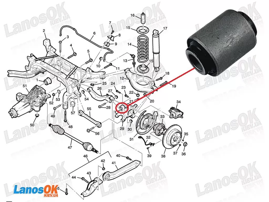 Сайлентблок заднього кулака Каптіва (верхній) Q-FIX Q005-1460